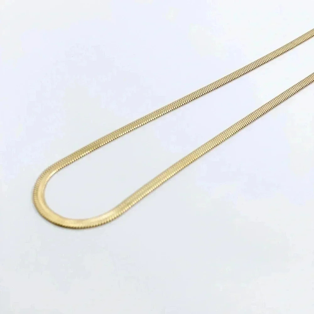 Dainty Gold  Snake Chain Necklace 18k Gold Plated Chain Layering